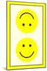 Yellow Opposed Happy Faces-null-Mounted Art Print