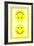 Yellow Opposed Happy Faces-null-Framed Art Print