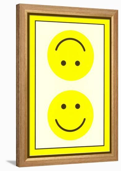 Yellow Opposed Happy Faces-null-Framed Stretched Canvas