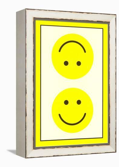 Yellow Opposed Happy Faces-null-Framed Stretched Canvas