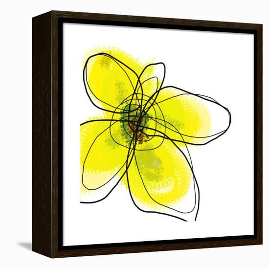 Yellow Petals 1-Jan Weiss-Framed Stretched Canvas