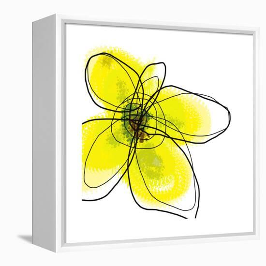 Yellow Petals 1-Jan Weiss-Framed Stretched Canvas