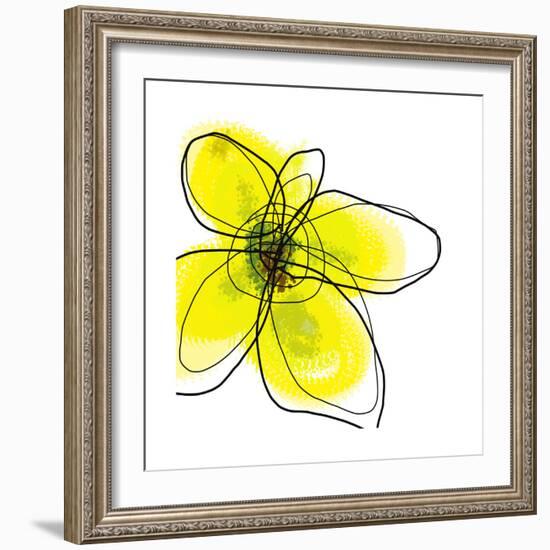 Yellow Petals 1-Jan Weiss-Framed Art Print