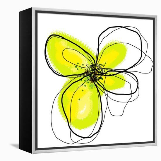 Yellow Petals One-Jan Weiss-Framed Stretched Canvas