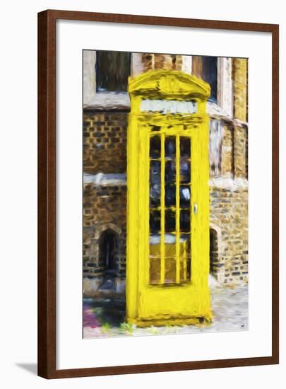 Yellow Phone Booth - In the Style of Oil Painting-Philippe Hugonnard-Framed Giclee Print