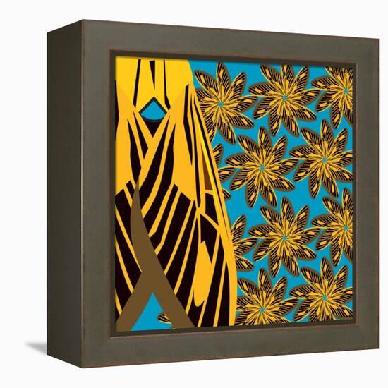 Yellow Pinwheels Made of Moths-Belen Mena-Framed Premier Image Canvas