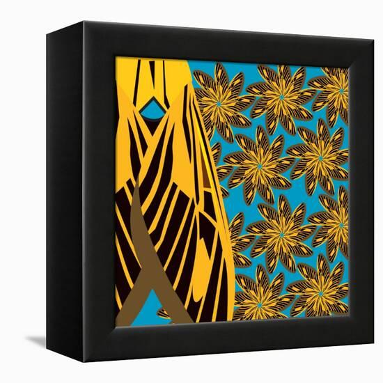 Yellow Pinwheels Made of Moths-Belen Mena-Framed Premier Image Canvas