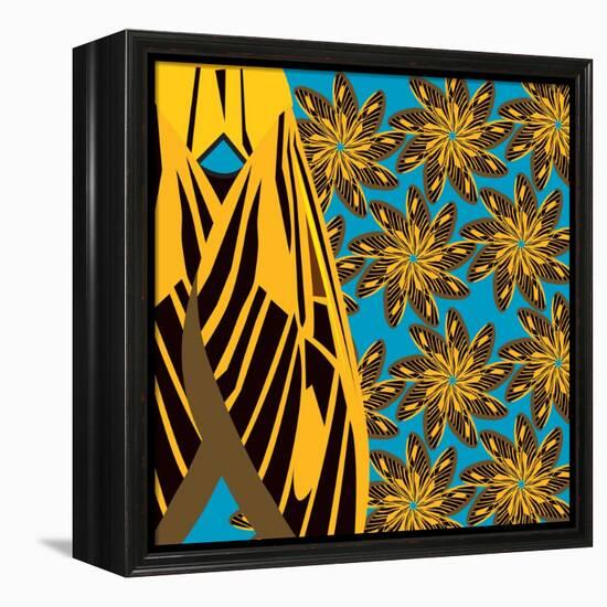 Yellow Pinwheels Made of Moths-Belen Mena-Framed Premier Image Canvas