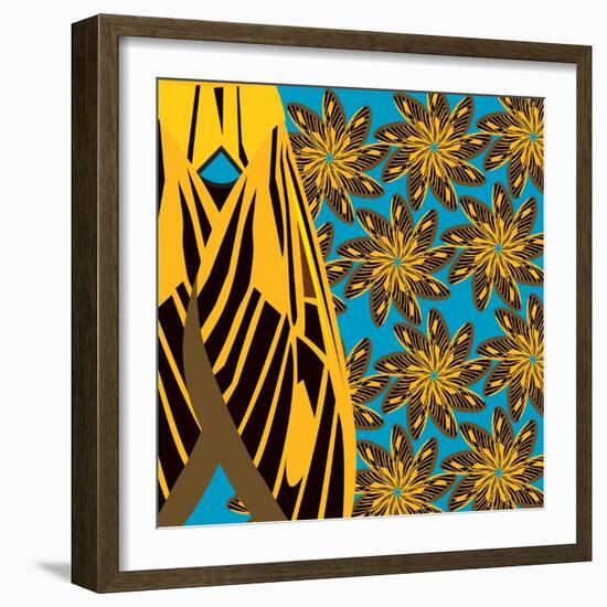 Yellow Pinwheels Made of Moths-Belen Mena-Framed Giclee Print