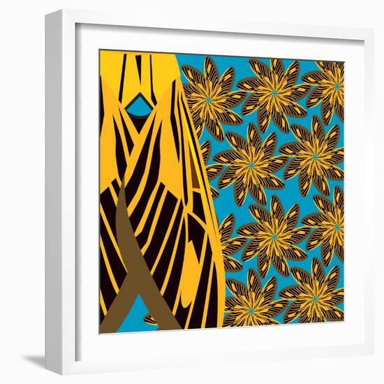 Yellow Pinwheels Made of Moths-Belen Mena-Framed Giclee Print