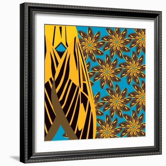 Yellow Pinwheels Made of Moths-Belen Mena-Framed Giclee Print