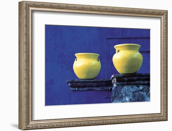 Yellow Pots, Blue Wall-Douglas Steakley-Framed Giclee Print