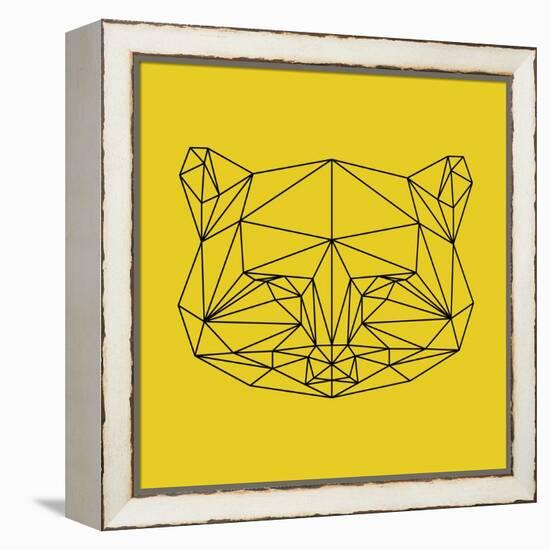 Yellow Raccoon Polygon-Lisa Kroll-Framed Stretched Canvas