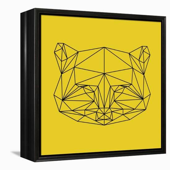 Yellow Raccoon Polygon-Lisa Kroll-Framed Stretched Canvas