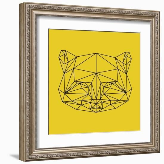 Yellow Raccoon Polygon-Lisa Kroll-Framed Art Print