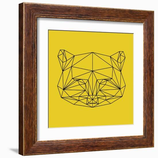 Yellow Raccoon Polygon-Lisa Kroll-Framed Art Print