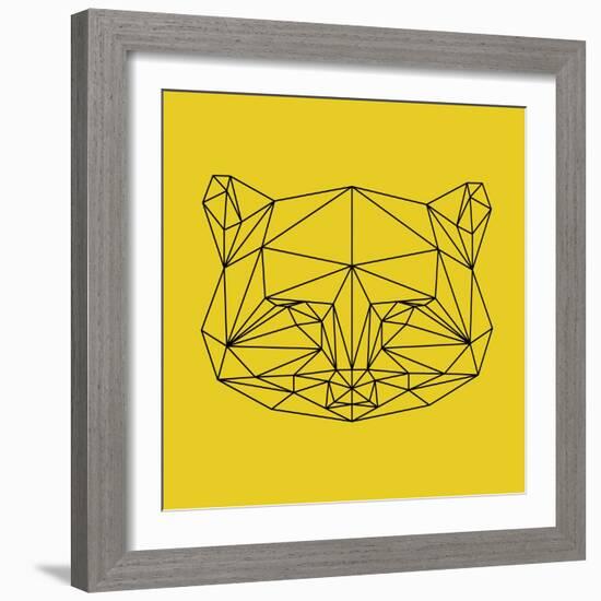 Yellow Raccoon Polygon-Lisa Kroll-Framed Art Print