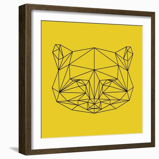 Yellow Raccoon Polygon-Lisa Kroll-Framed Art Print