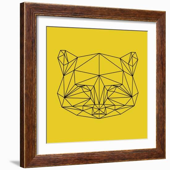 Yellow Raccoon Polygon-Lisa Kroll-Framed Art Print