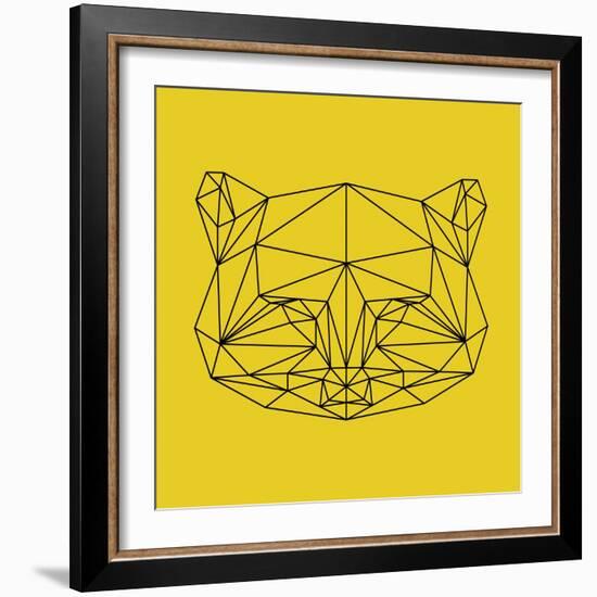 Yellow Raccoon Polygon-Lisa Kroll-Framed Art Print