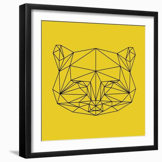 Yellow Raccoon Polygon-Lisa Kroll-Framed Art Print