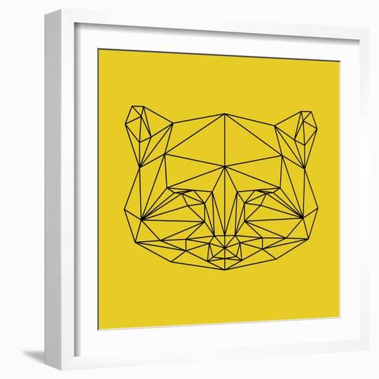 Yellow Raccoon Polygon-Lisa Kroll-Framed Art Print