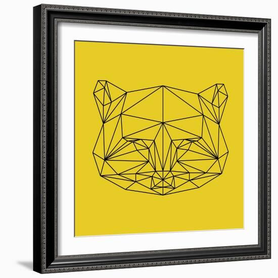 Yellow Raccoon Polygon-Lisa Kroll-Framed Art Print