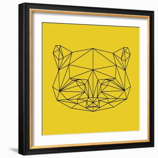 Yellow Raccoon Polygon-Lisa Kroll-Framed Art Print