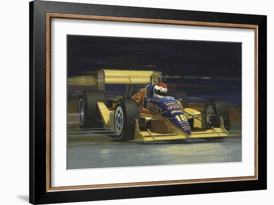 Yellow Race Car-William Vanderdasson-Framed Giclee Print