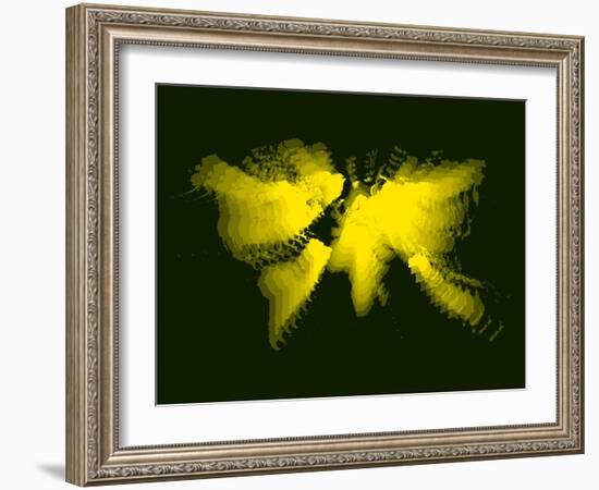 Yellow Radiant World Map-NaxArt-Framed Art Print