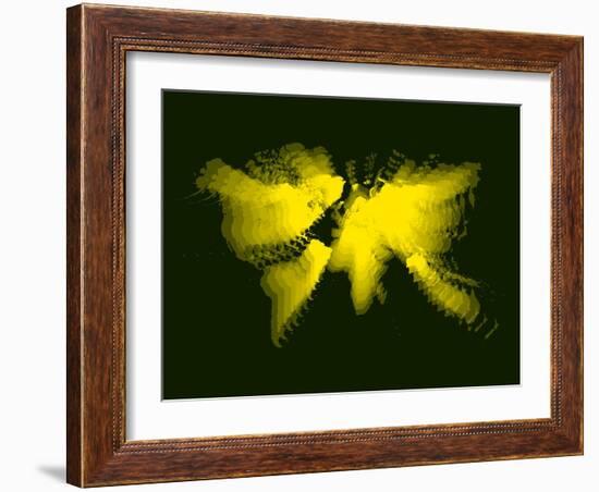 Yellow Radiant World Map-NaxArt-Framed Art Print