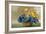 Yellow Ranunculus and Bluebells-null-Framed Art Print