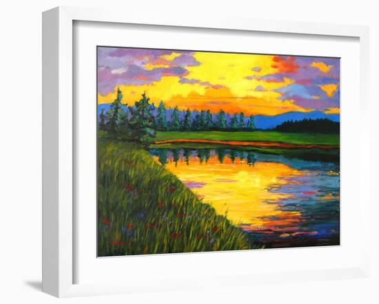 Yellow Reflections on Voorhis Pond-Patty Baker-Framed Art Print