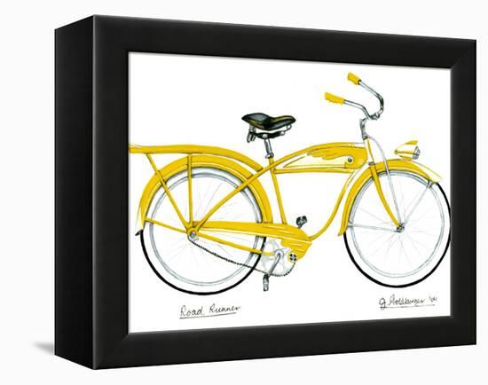 Yellow Roadrunner-Jennifer Goldberger-Framed Stretched Canvas