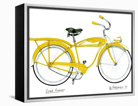 Yellow Roadrunner-Jennifer Goldberger-Framed Stretched Canvas