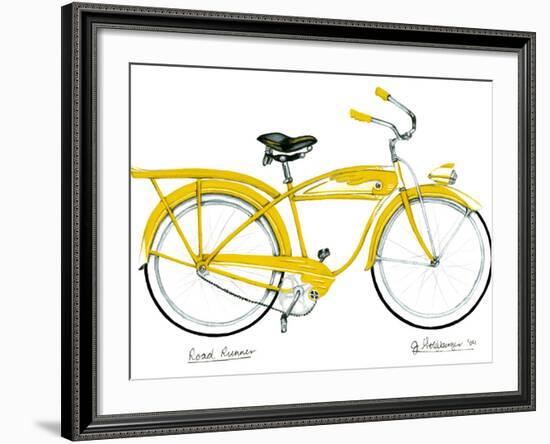 Yellow Roadrunner-Jennifer Goldberger-Framed Art Print