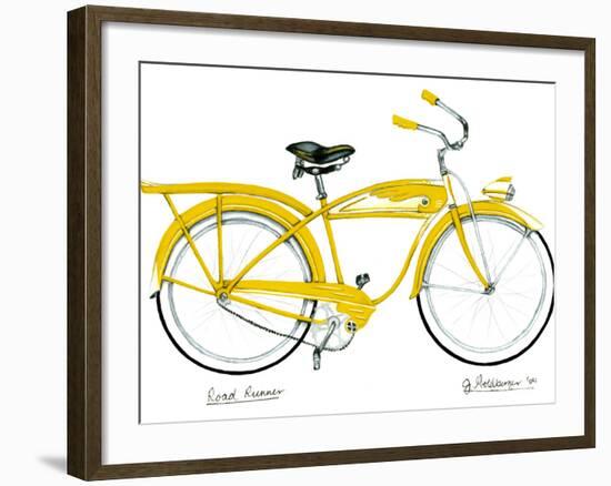 Yellow Roadrunner-Jennifer Goldberger-Framed Art Print