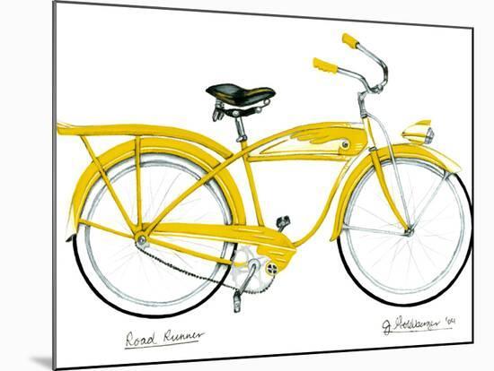 Yellow Roadrunner-Jennifer Goldberger-Mounted Art Print