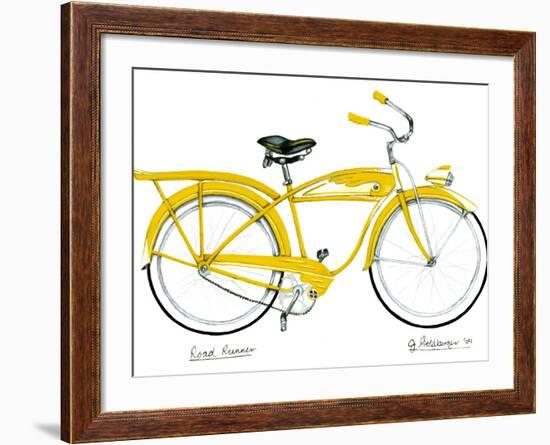 Yellow Roadrunner-Jennifer Goldberger-Framed Art Print