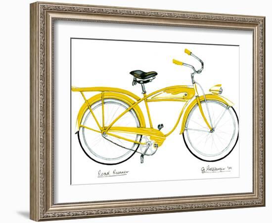 Yellow Roadrunner-Jennifer Goldberger-Framed Art Print