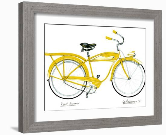 Yellow Roadrunner-Jennifer Goldberger-Framed Art Print