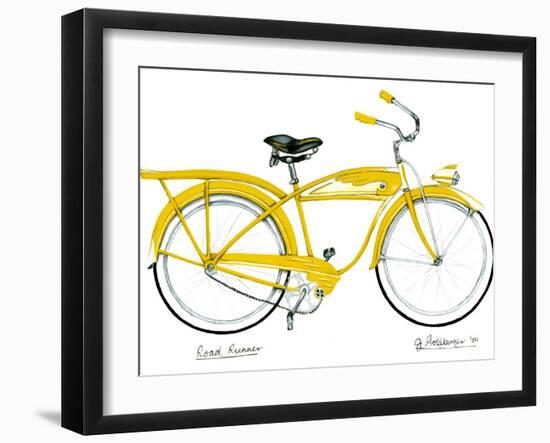 Yellow Roadrunner-Jennifer Goldberger-Framed Art Print