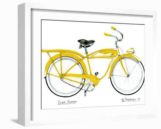 Yellow Roadrunner-Jennifer Goldberger-Framed Art Print