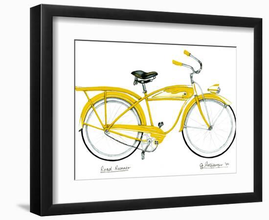 Yellow Roadrunner-Jennifer Goldberger-Framed Art Print