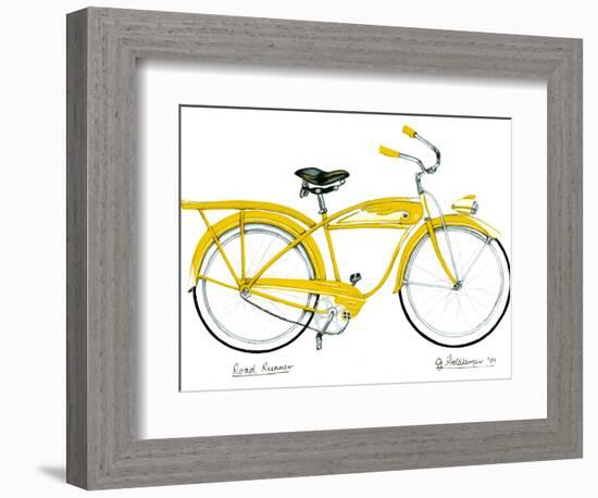 Yellow Roadrunner-Jennifer Goldberger-Framed Premium Giclee Print