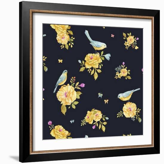 Yellow Rose Pattern-Yachal Design-Framed Giclee Print