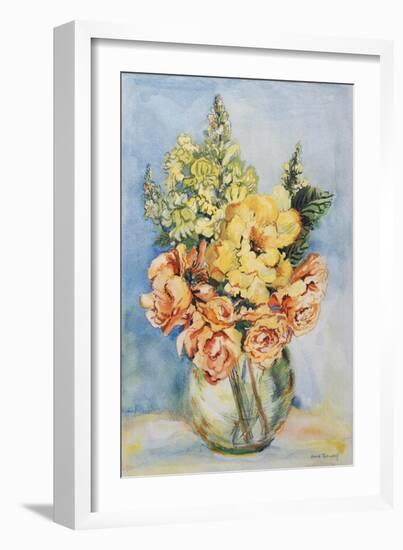 Yellow Roses and Antirrhinums, 2001-Joan Thewsey-Framed Giclee Print