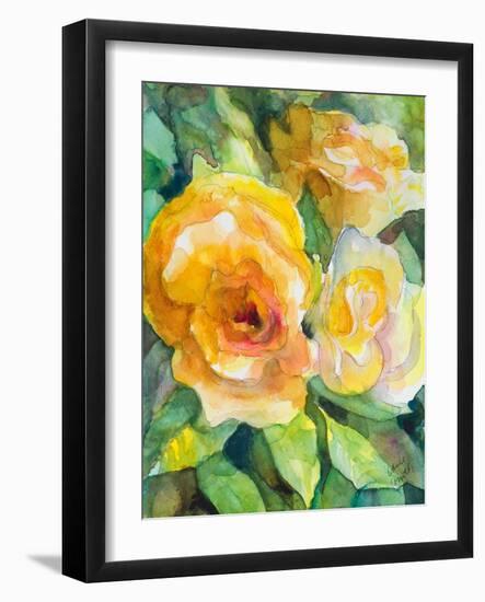 Yellow Roses Garden-Lanie Loreth-Framed Art Print