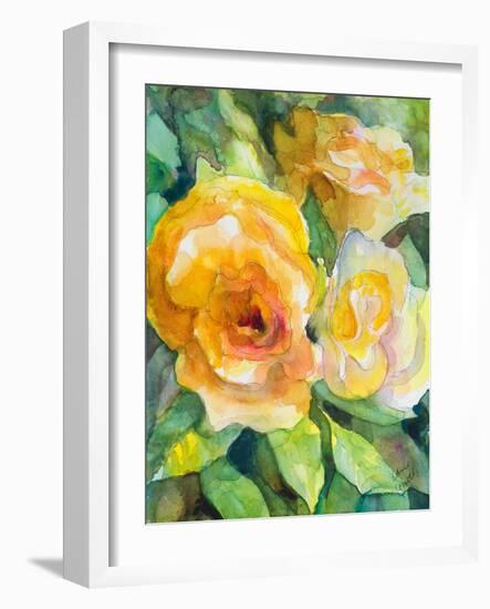 Yellow Roses Garden-Lanie Loreth-Framed Art Print