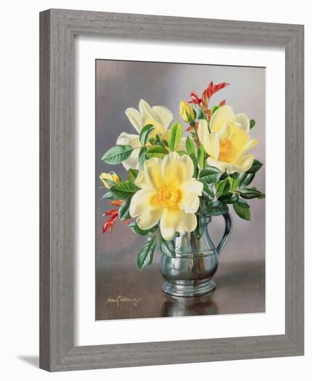 Yellow Roses in a Tankard-Albert Williams-Framed Giclee Print